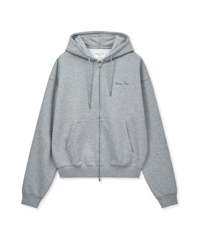 MATIN KIM Hoodie Zip Up in Grey