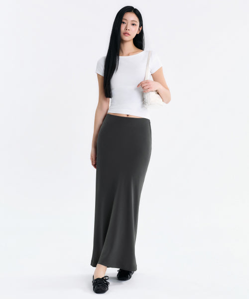 MUSINSA STANDARD WOMAN MUSINSA STANDARD WOMAN Fluid Maxi Skirt Gray