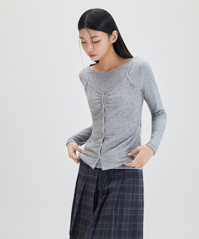 MIXXO T-Shirt Button-up Layered