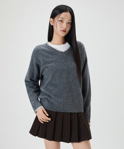 MIXXO V-neck layered pullover Women