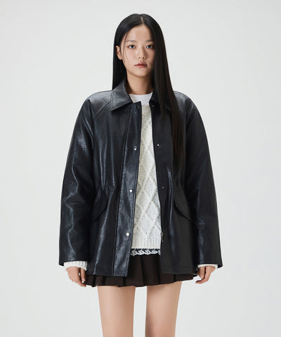 MIXXO Half Fake Leather Jacket Women S