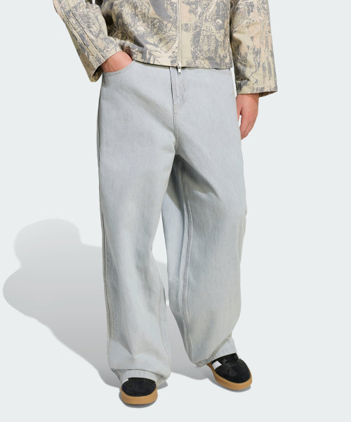 ADIDAS ADIDAS Denim Wide Leg Skater Jeans - Light Denim