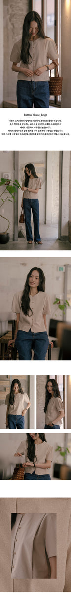 TILLIDIE Button blouse_TISU01BL04_Beige