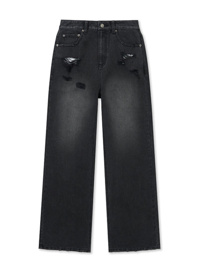 MATIN KIM Denim Pants Destroyed Fit