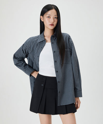 MIXXO Shirt Overfit Check Sky Blue S