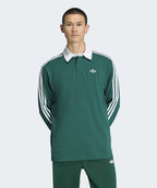 ADIDAS ADIDAS 3-Stripe Rugby Long Sleeve Polo - Green