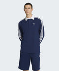 ADIDAS ADIDAS 3-Stripe Rugby Long Sleeve Polo - Night Indigo