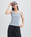 MIXXO MIXXO T-Shirt Button Ribbed Sleeveless C