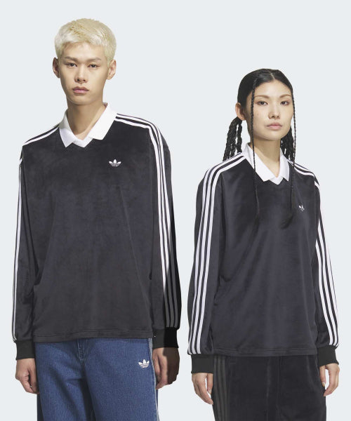 ADIDAS ADIDAS Velor Polo Long Sleeve - Black