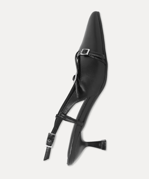 MIXXO MIXXO Cross Buckle Kitten Heel Slingback (5cm)