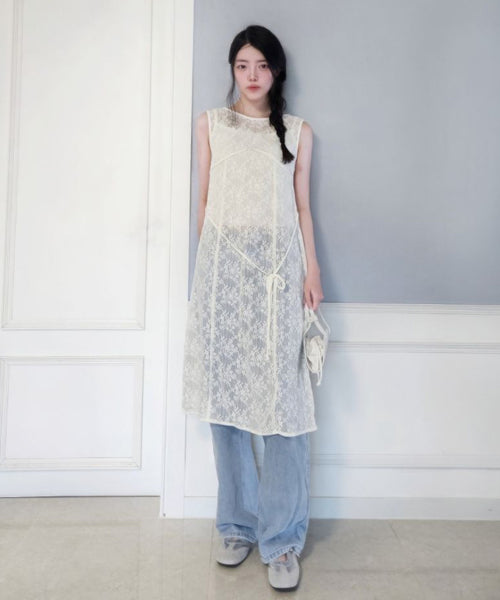 MIXXO MIXXO Lace Layered Long Dress - Size S