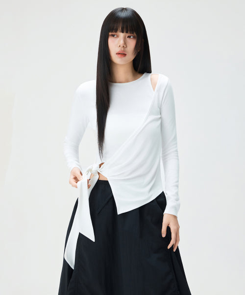 MIXXO MIXXO T-Shirt Slit Wrap Long Sleeve