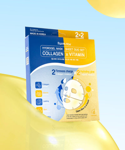 FARMSTAY Collagen x Vitamin Hydrogel Mask Duo Set 1box