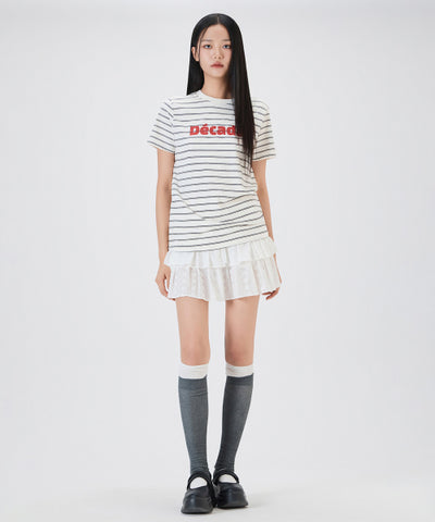 MIXXO T-Shirt Striped Letter