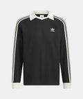 ADIDAS ADIDAS Waffle Long Sleeve Polo Tee - Black