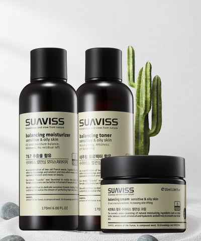 Balancing skin care 3-piece set [Oily] (moisturizer + cream + toner)