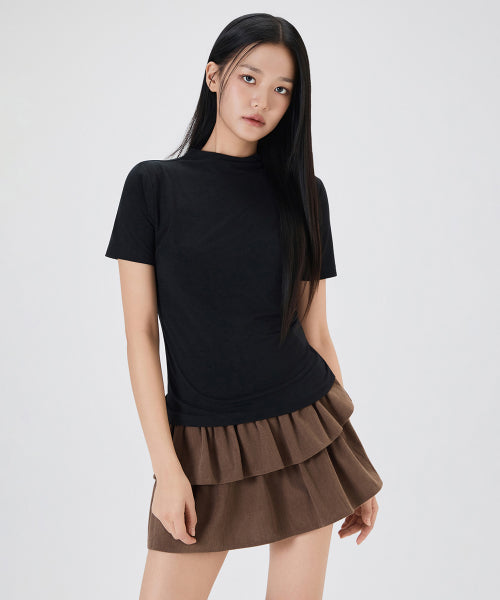 MIXXO MIXXO T-Shirt Mock Neck Short Sleeve C