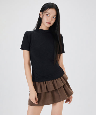 MIXXO T-Shirt Mock Neck Short Sleeve C