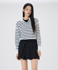 MIXXO MIXXO Knitwear Half Zip-Up Striped Pullover