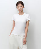 MUSINSA STANDARD WOMAN MUSINSA STANDARD WOMAN Women's Slim Crew Neck Bra T-Shirt (White)