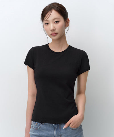 MUSINSA STANDARD WOMAN Women's Slim Crew Neck Bra T-Shirt Black