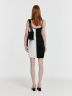 EENK EENK YOOM Stitched Color Block Knit Dress - Black/White