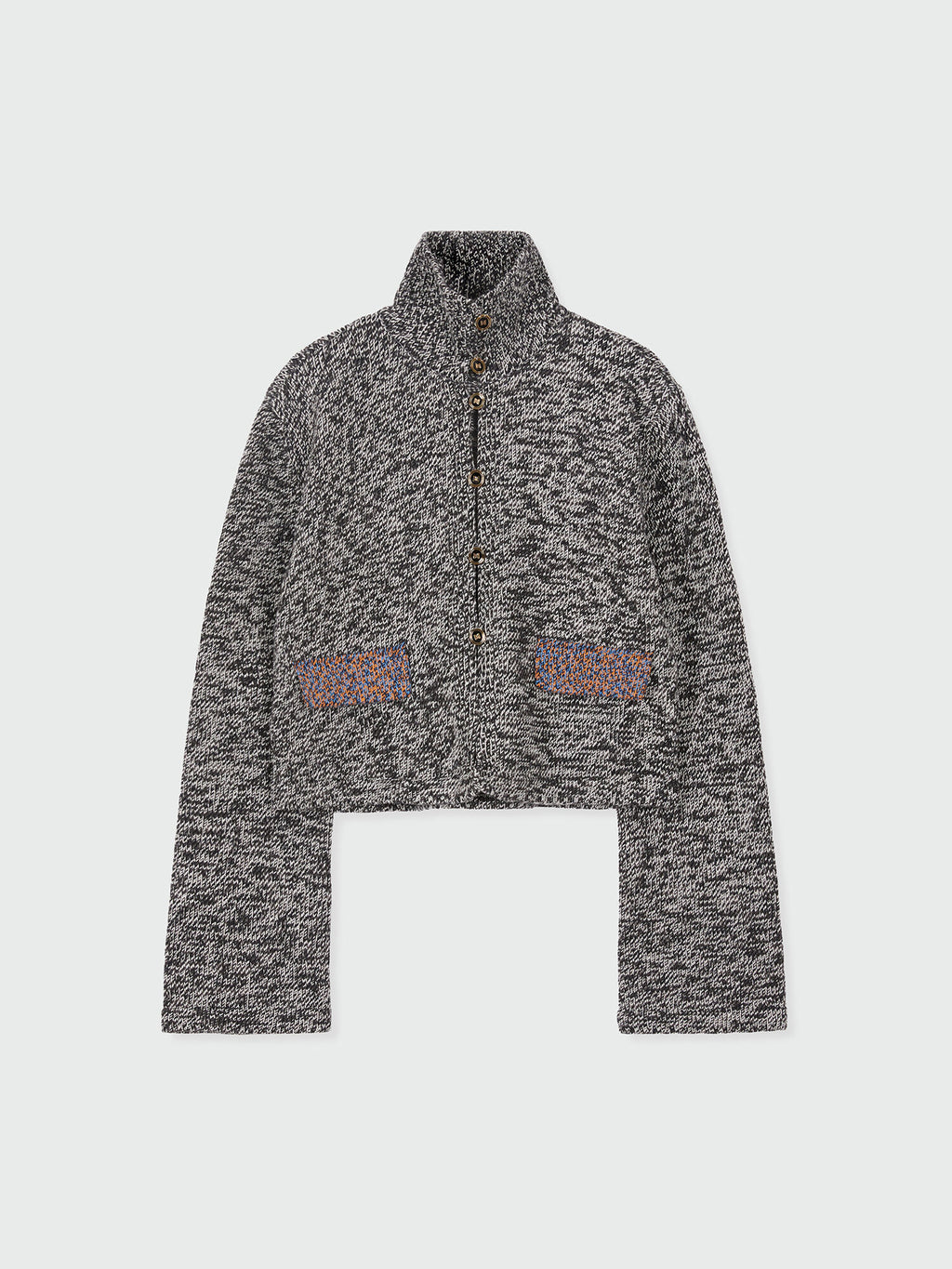 EENK ZAZZI Collared Knit Cardigan - Black/White