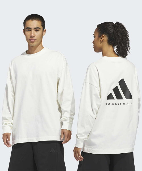 ADIDAS ADIDAS Basketball Long Sleeve Tee - White:Black