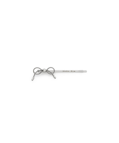 MATIN KIM MATIN KIM Ribbon Bobby Pin Set in Silver