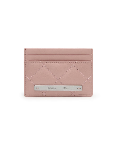 MATIN KIM MATIN KIM PUFF QUILT CARD WALLET in Pink