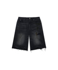 MATIN KIM MATIN KIM Destroyed Bermuda Denim Pants for Men in Black
