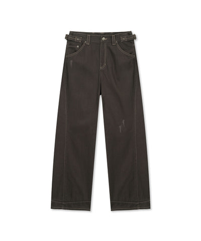 MATIN KIM Denim Pants with Waist Buckle