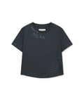 MATIN KIM MATIN KIM Graffiti Round Hem Crop Top