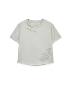 MATIN KIM MATIN KIM Graffiti Round Hem Crop Top
