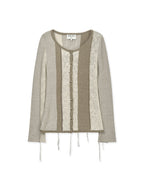 MATIN KIM MATIN KIM Color Block Slim Knit Cardigan