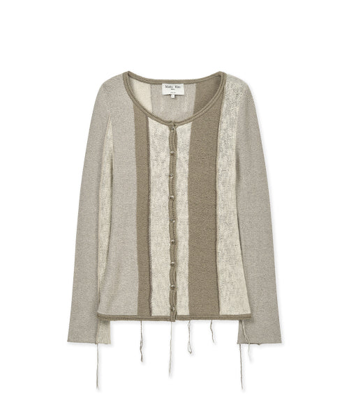 MATIN KIM MATIN KIM Color Block Slim Knit Cardigan