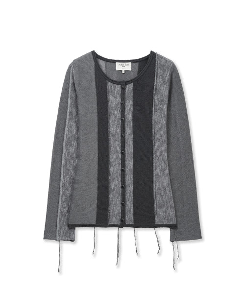 MATIN KIM MATIN KIM Color Block Slim Knit Cardigan