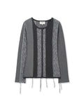 MATIN KIM MATIN KIM Color Block Slim Knit Cardigan