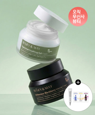 Cica soothing gel cream + idebenone blackberry moisturizing cream 2-piece set + eye cream 12g, Seoul edition serum tester provided