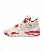 NIKE NIKE Air Jordan 4 Retro Pale Ivory and Tough Red W