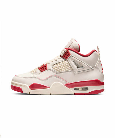 NIKE Air Jordan 4 Retro Pale Ivory and Tough Red W
