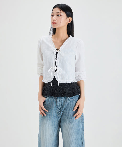 MIXXO MIXXO Frill Cardigan Type Blouse