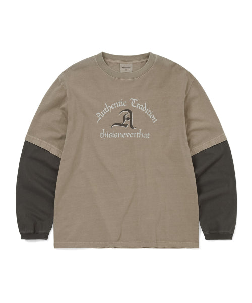 THISISNEVERTHAT THISISNEVERTHAT Layered L/S Tee Desert Grey