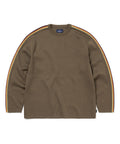 THISISNEVERTHAT THISISNEVERTHAT Striped Sleeve Knit Crew Brown