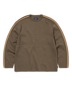 THISISNEVERTHAT THISISNEVERTHAT Striped Sleeve Knit Crew Brown