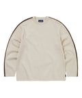 THISISNEVERTHAT THISISNEVERTHAT Striped Sleeve Knit Crew Ivory