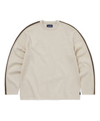 THISISNEVERTHAT THISISNEVERTHAT Striped Sleeve Knit Crew Ivory