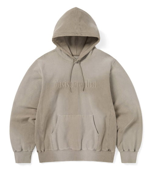 THISISNEVERTHAT THISISNEVERTHAT Overdyed Embroidery Hoodie Desert Grey