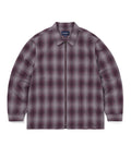 THISISNEVERTHAT THISISNEVERTHAT Nep Check Zip Shirt Burgundy