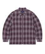 THISISNEVERTHAT THISISNEVERTHAT Nep Check Zip Shirt Burgundy